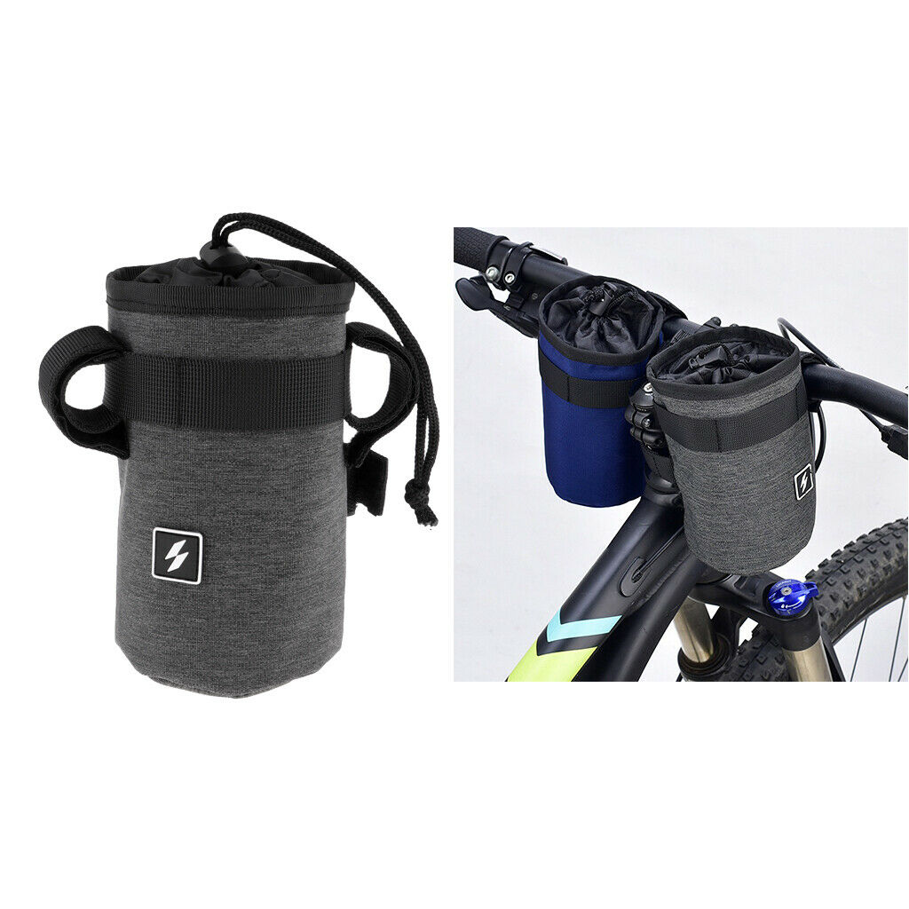Set Of 2 Bike Kettle Holder Pouch Front Handlebar - Gray