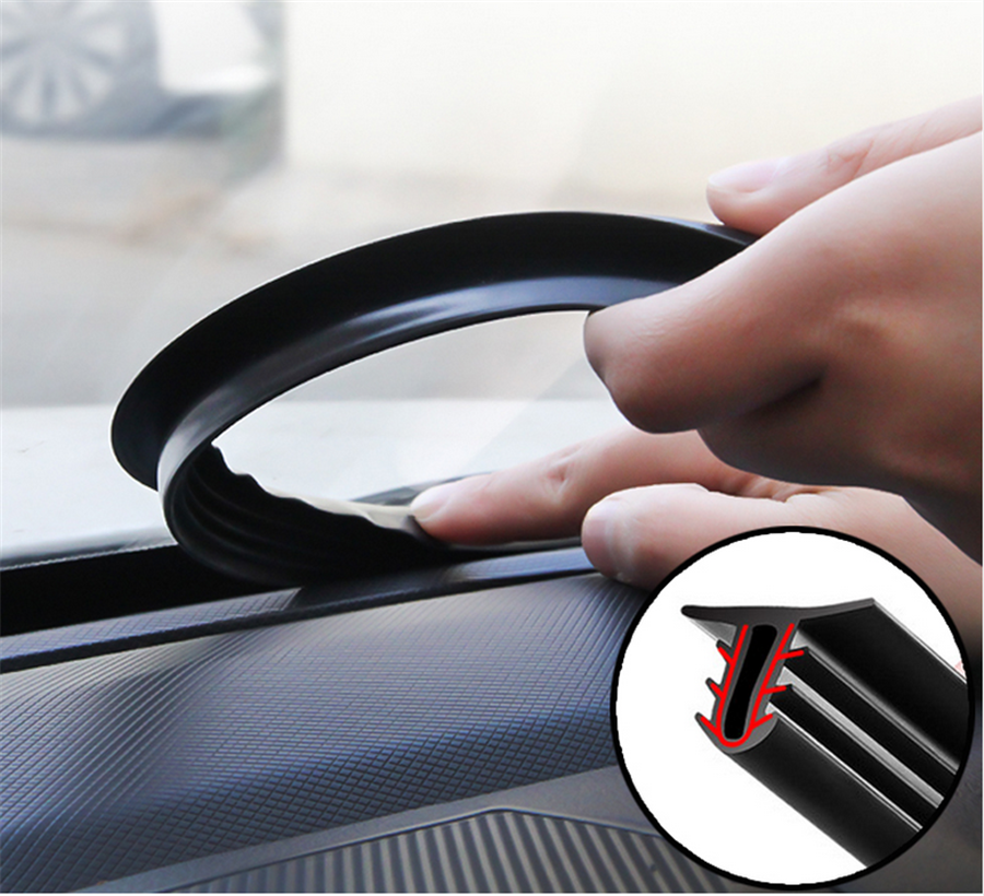 1.6M U Type Rubber Car Dashboard Edges Sealing Strip Noise Insulation Soundproof
