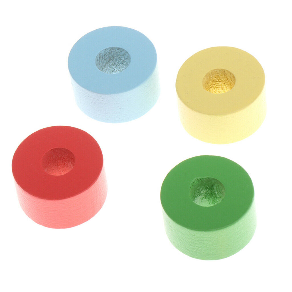 Wooden Colorful Montessori Discs on 4 Dowel Toys for Kid Teaching Aids