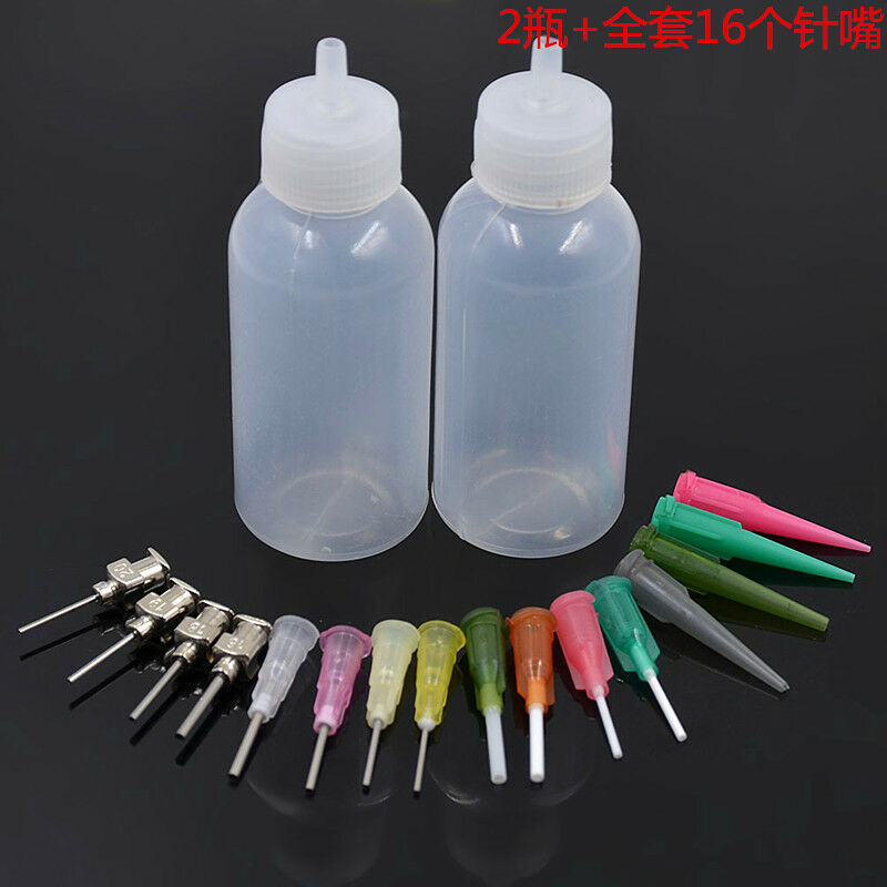 16PCS Nozzle+2 Bottle Henna Kit Applicator Paste Tattoo Body Drawing Making Tool