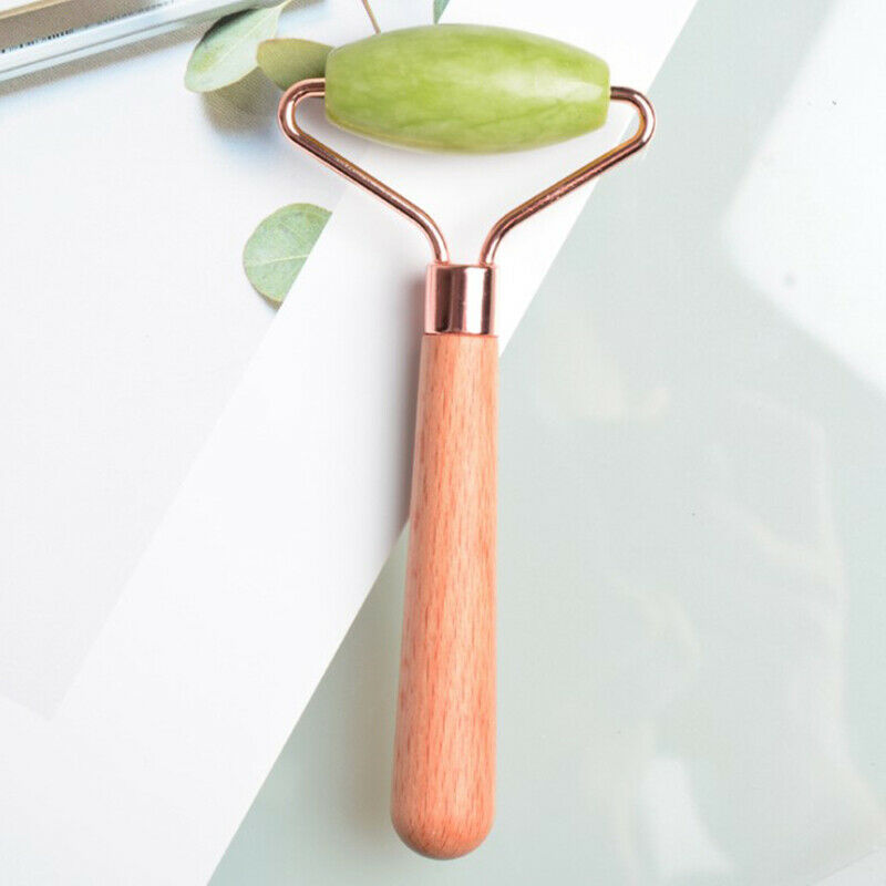 Facial Massage Roller Guasha Scraping Board Set Double Heads Jade Stone FaceFCA
