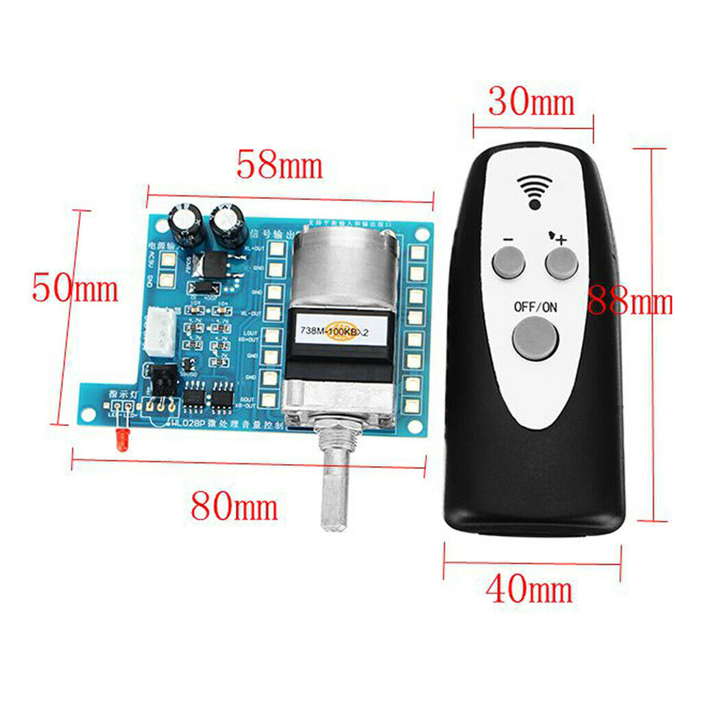 1 Ã— AC / DC 9V volume control board including remote control switch