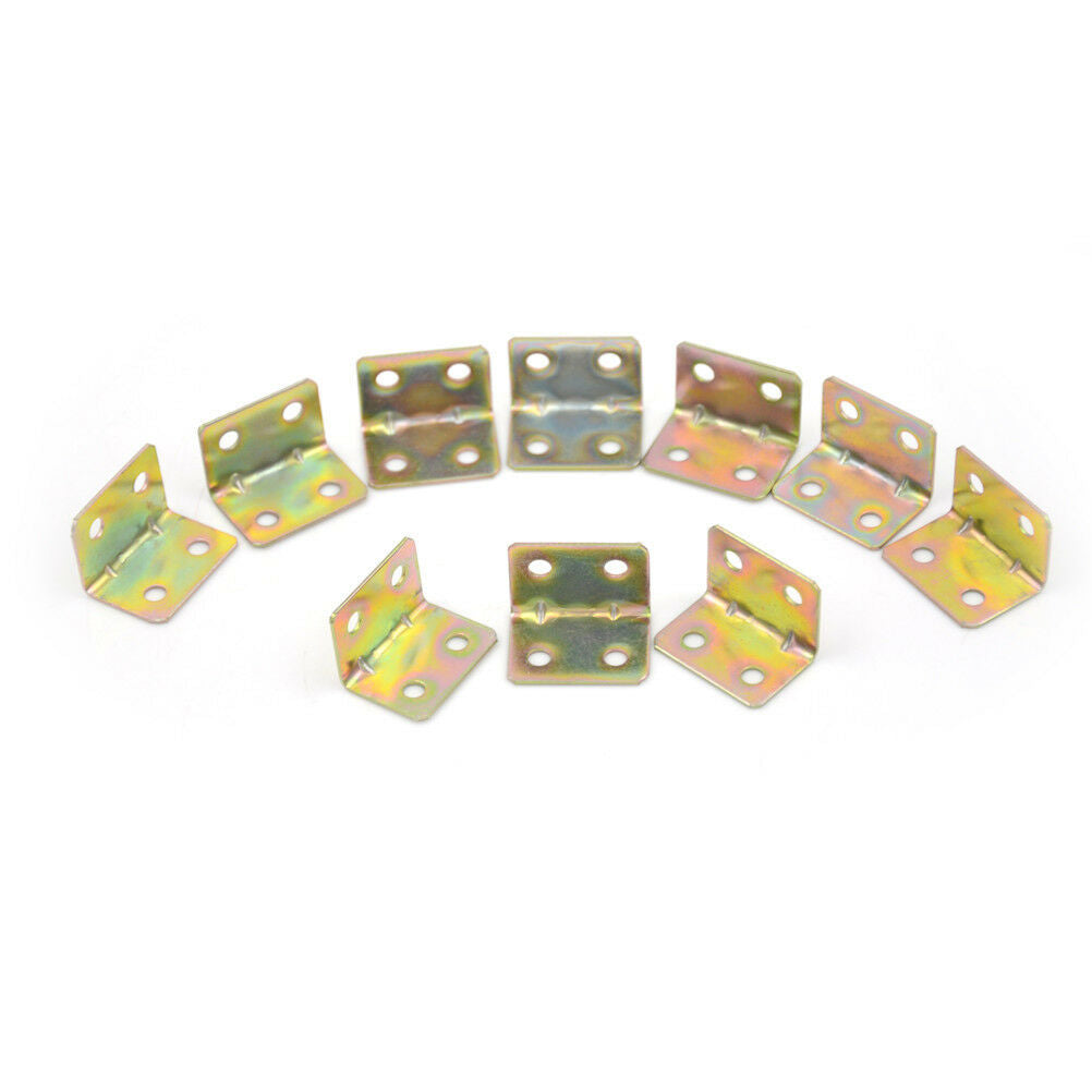 10 Pcs 25x25x16mm 90 Degree Metal Right Angle Bracket Shelf Support Popu xJSJCA