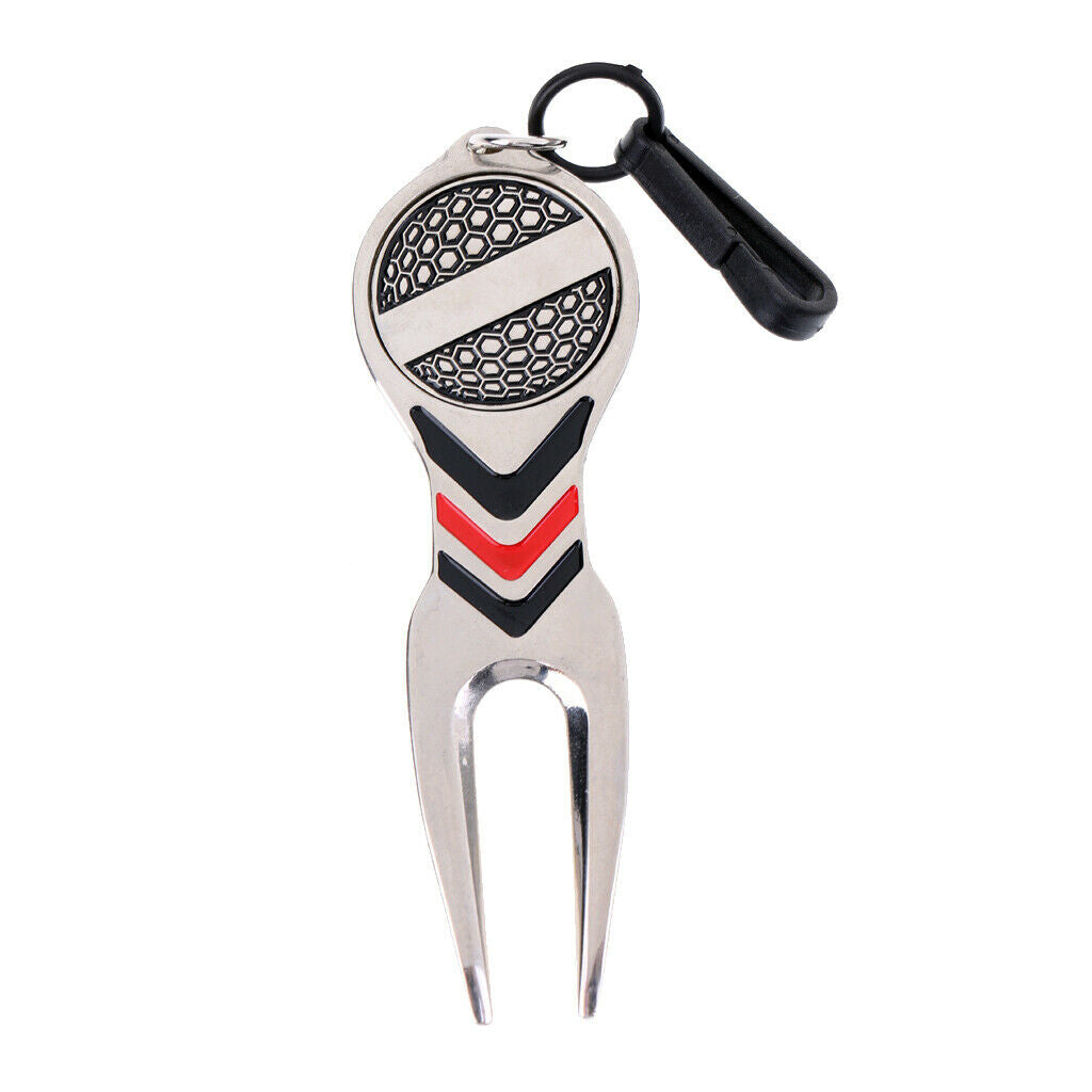 2X Portable Golf Ball Marker Pitch Mark Green Divot Repair Tool Golfer Tool