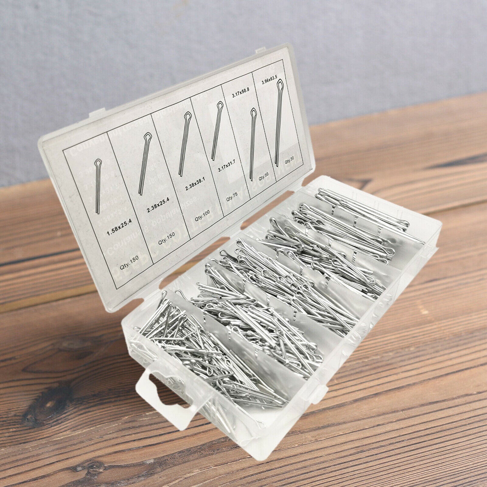 555Pcs 6 Sizes Cotter Pin Assortment Kit Corrosion-resistant