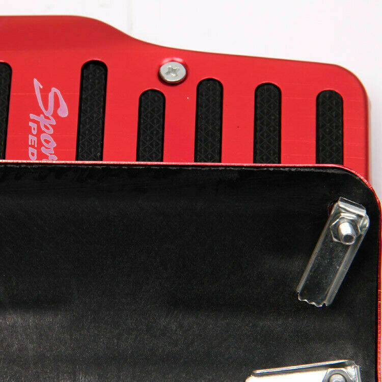 Pair Red Universal Car Automatic SUV Interior Foot Rest Pedals Aluminum Pad