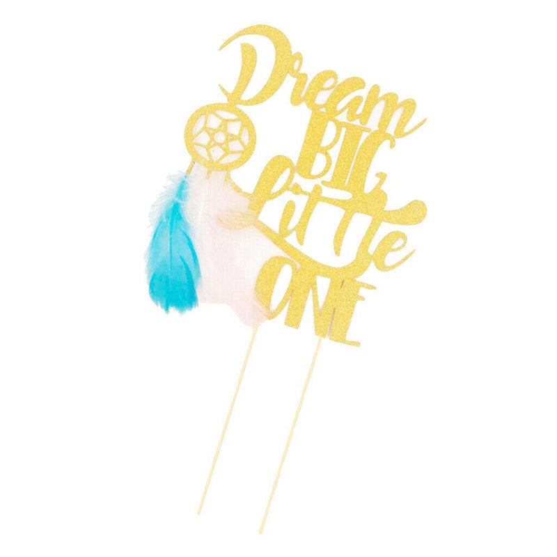 Glitter Paper Dream Big A Little   Cake Topper Birthday Party Decoration