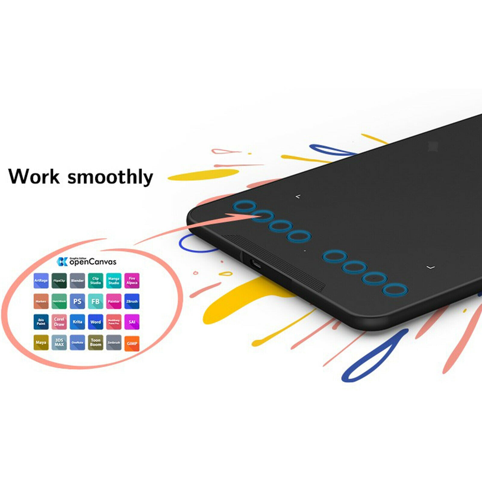 EX08S 7x 4.37" Digital Graphic Drawing Tablet 220RPS Painting Pen Board