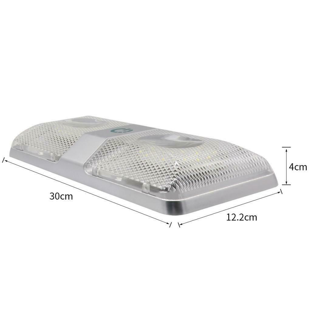 48LED Double Lamp Touch Dimmable Car Reading Light DC11-18V 6000-6500k 6W