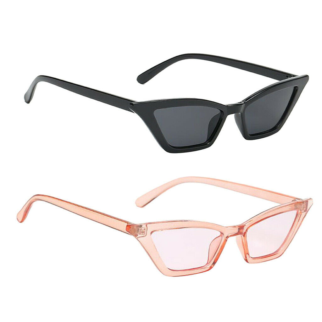Set of 2 Women Cat Eye Sunglasses Classic Shades Eyewear UV400 for 2 Colors