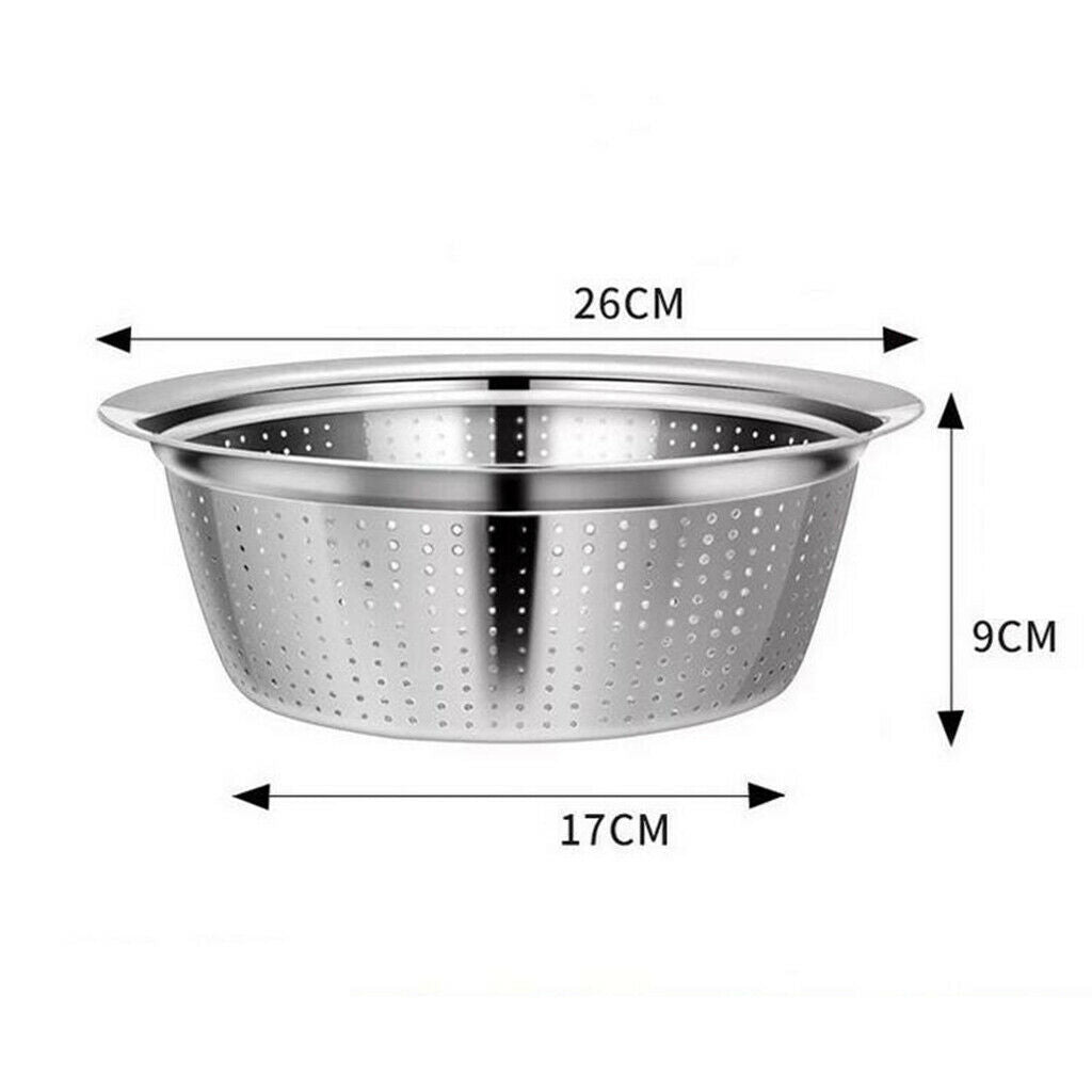 2X Large Metal Strainer Colander Kitchen Rice Sifter Salad Spinner 26cm in Dia
