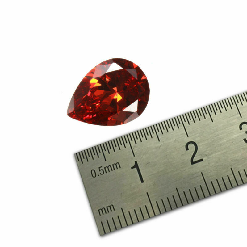 12X16mm 12.35CT Unheated Orange Red Pear Cut Dianond Drop Loose Gemstones Gift