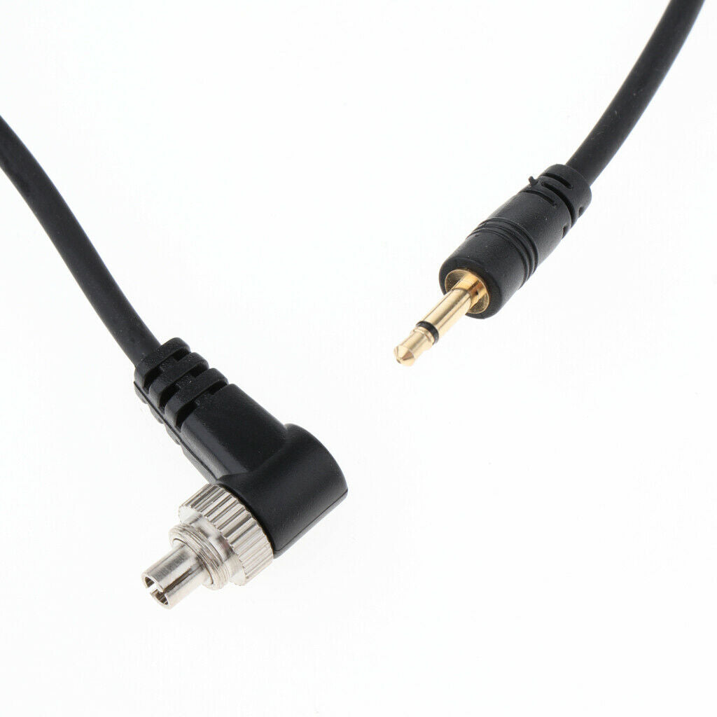 2.5mm to Male Flash PC Sync Cable Cord with Screw Lock for Canon 7D 5D II 1D