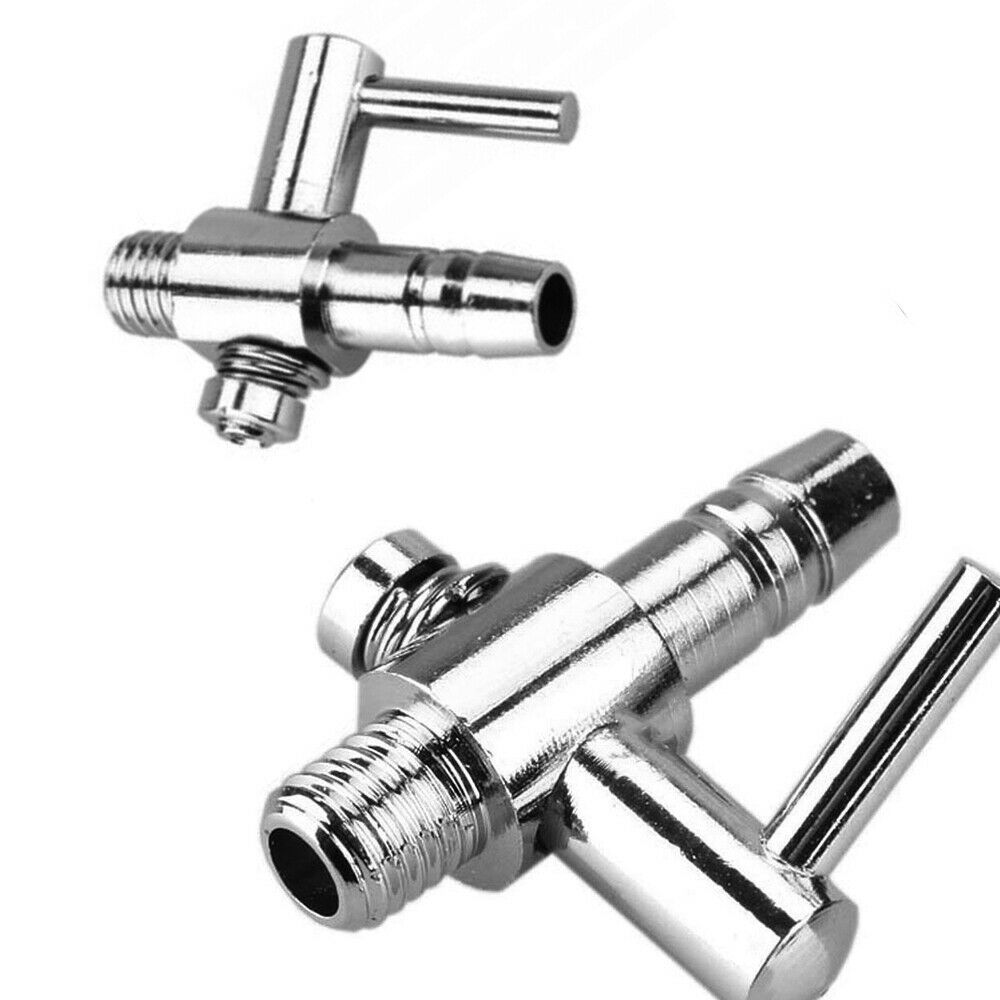 2x Thread Stainless Steel Aquarium Air Flow Distributor Lever Control Valves