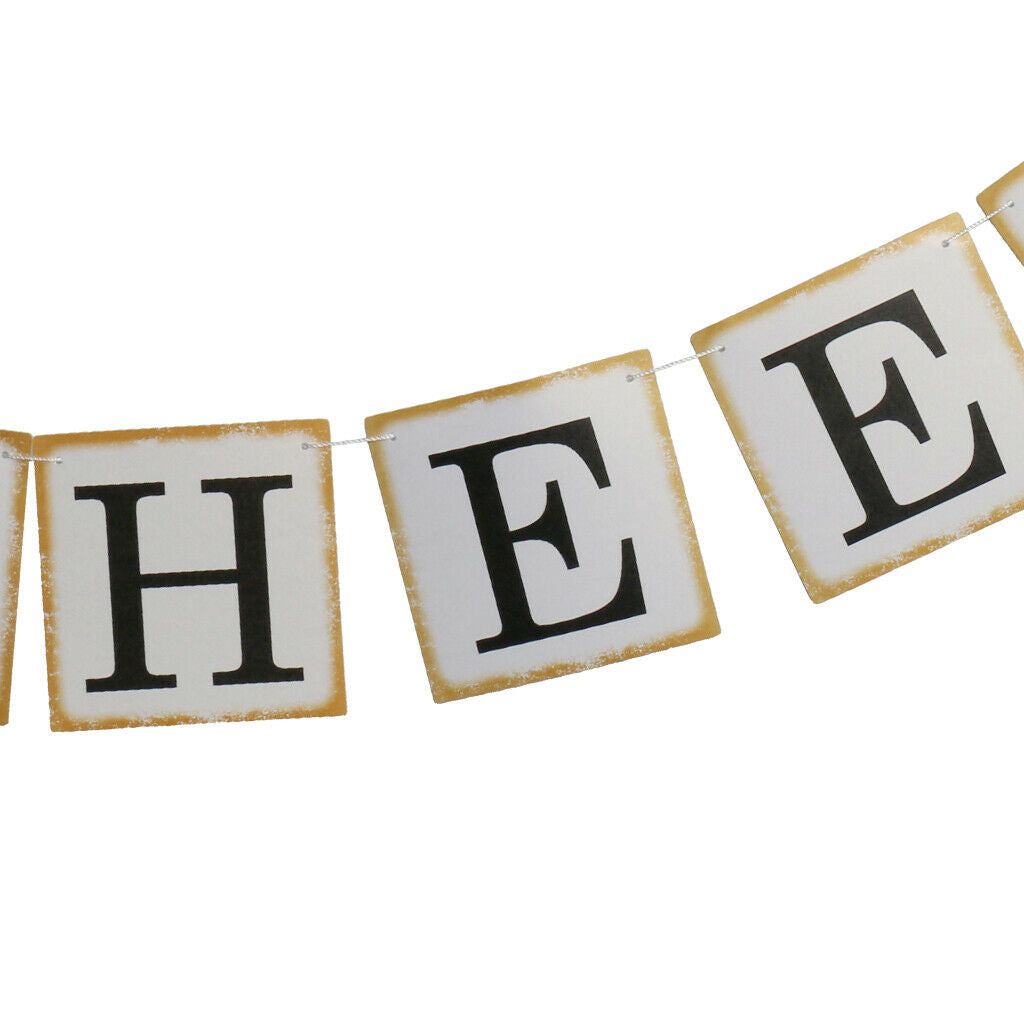 Cheers Letter Garland Banner with Glitter Heart Wedding Bunting Photo Props