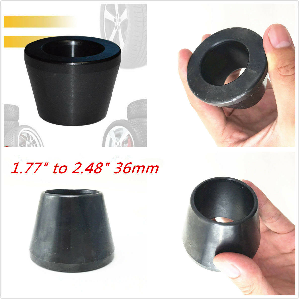1.77" to 2.48" Carbon Steel Car Truck Wheel Balancer Standard Cone Shaft 36mm