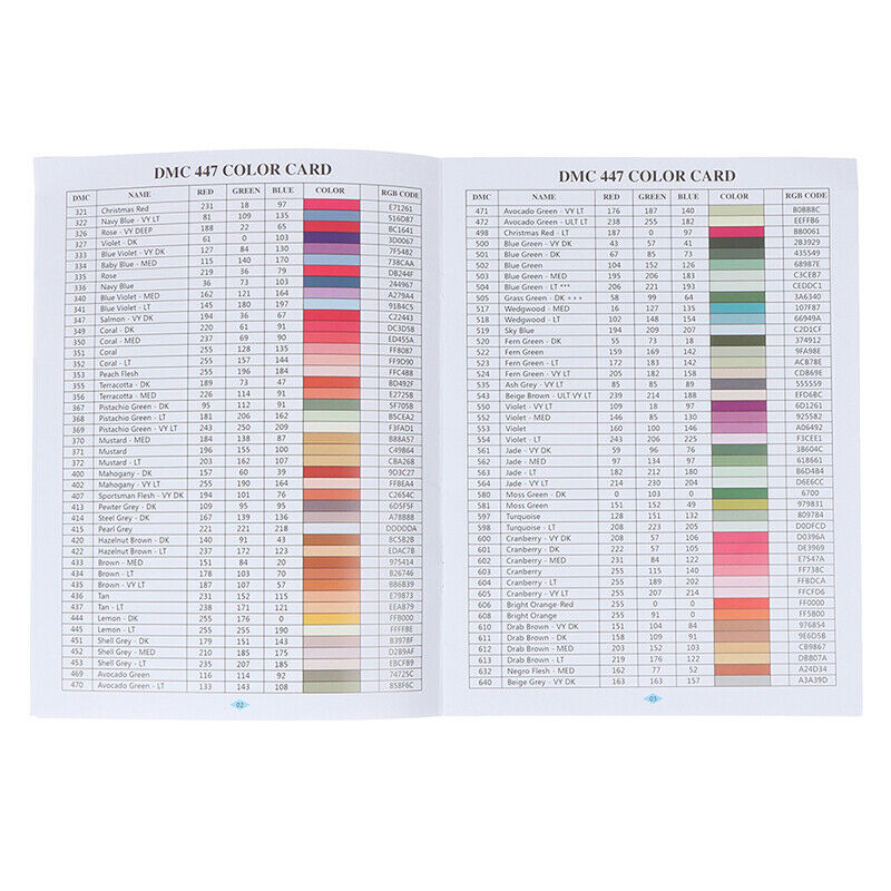 1 Pcs 5D Diamond Painting Tool DMC 447 Color Card Rhinestone Identification C Qx