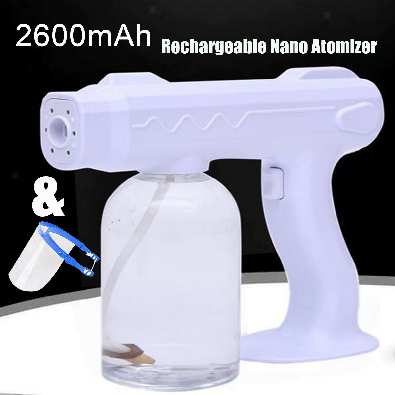 Blue Light - Nano Steam Atomizer Disinfectant Sprayer &Face Shield