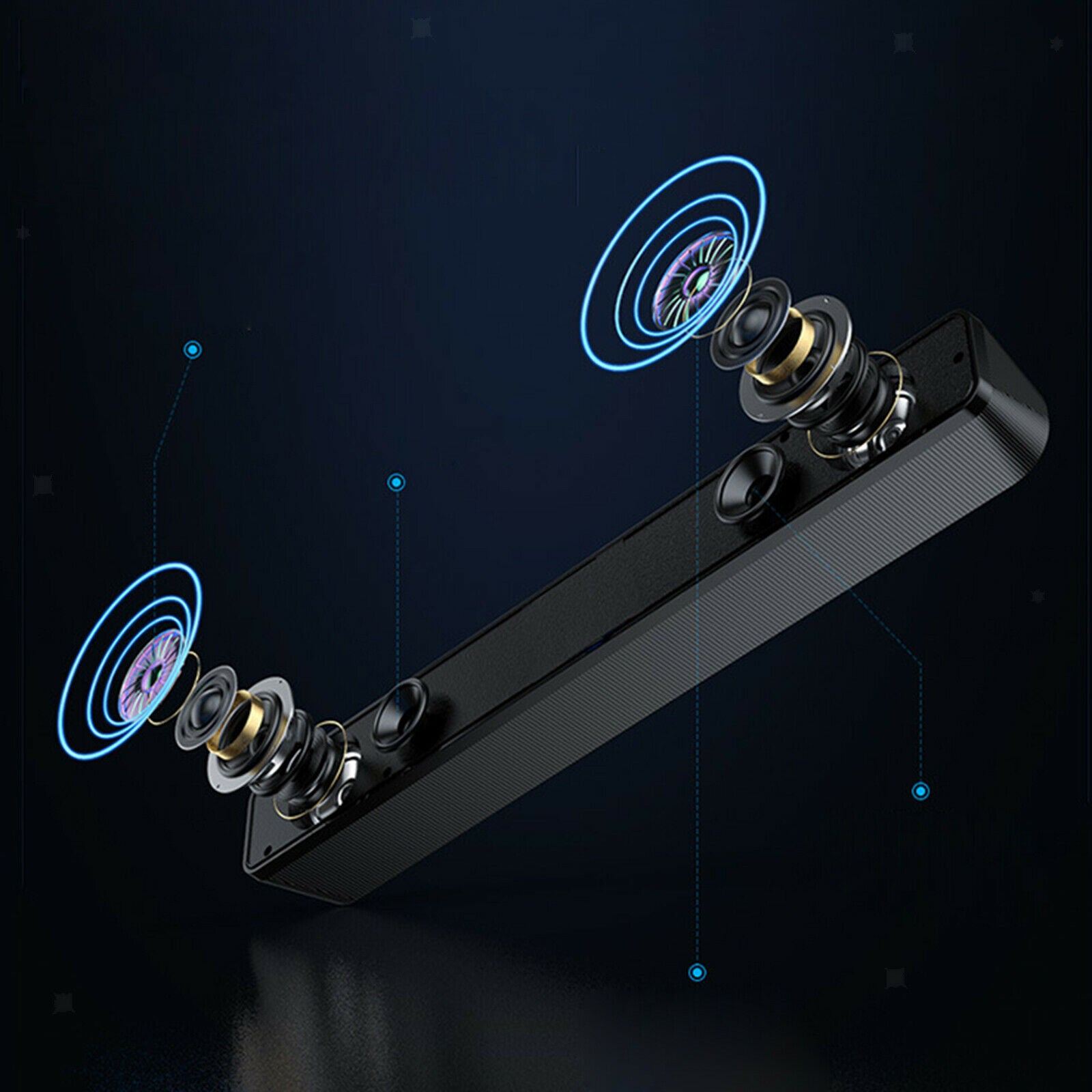 Sound Bar Wired Bluetooth Speaker Adjustable Surround Sound for PC Tablets