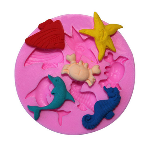 Chocolate Fondant Cake Marine animals Mold Silicone Baking Decorating Tools