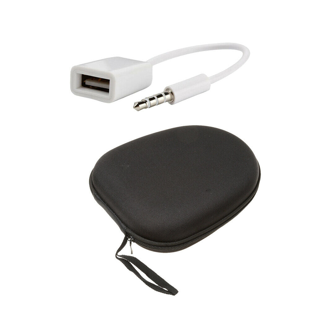 3.5mm Male AUX To USB 2.0 Female Adapter Converter + Holster Protection Earphone