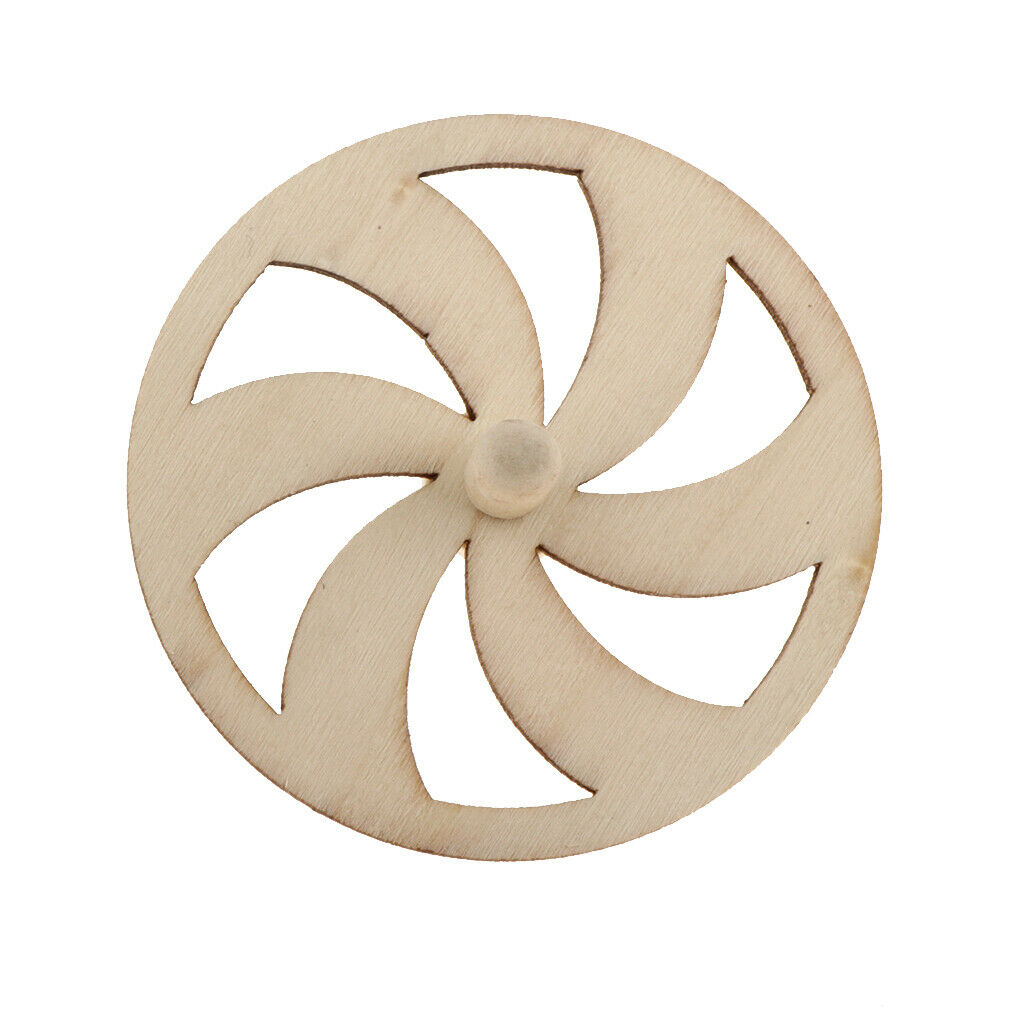 7 Pieces Wooden Spinning Plates Gyro Wooden Toys For Children DIY Handmade