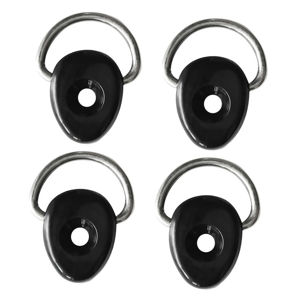 2 Pairs Stainless Steel D Ring Loop Deck Fitting for Kayak Rigging Bungee