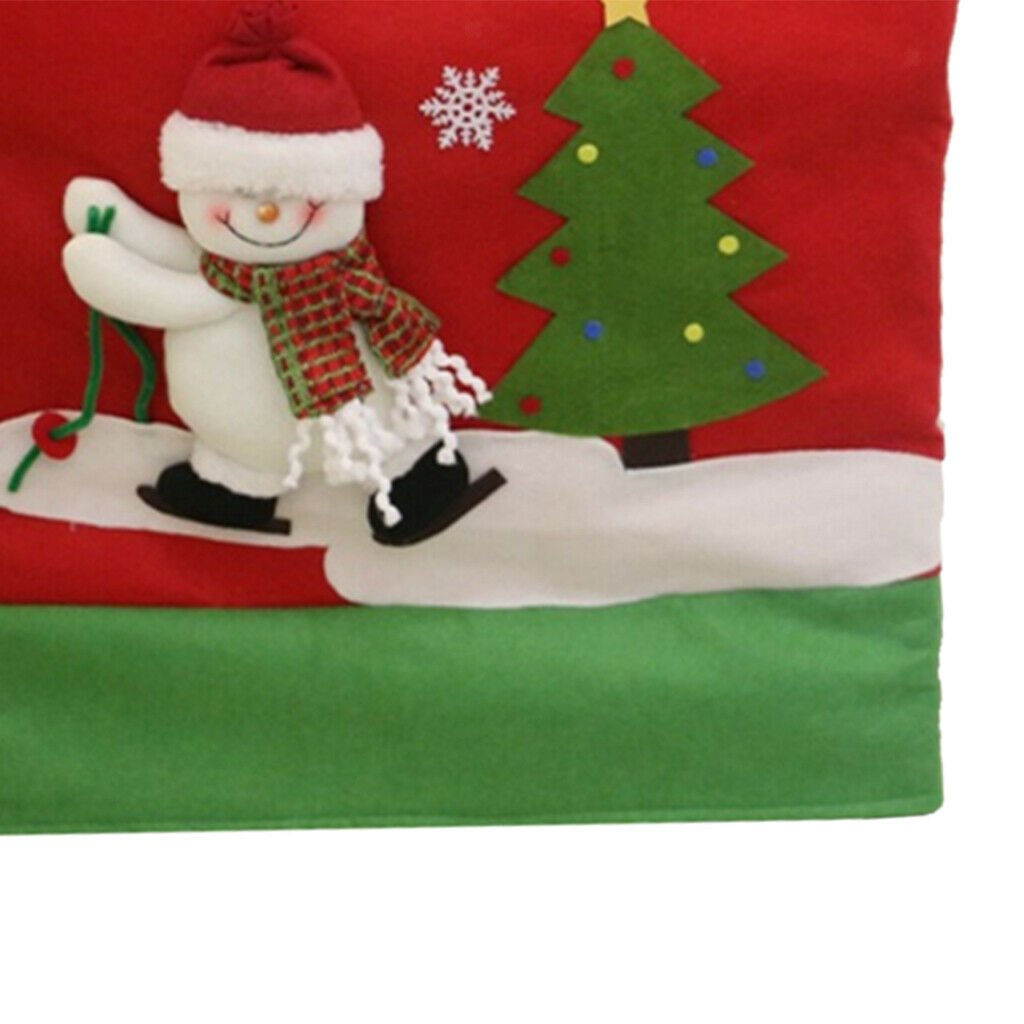 Pair of Chair Covers Seat Cover Santa Claus Hat Seat Cover