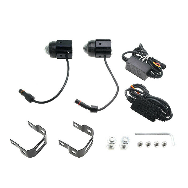 2PC Motorcycle Motorbike ATV UTV LED Front Spot Light Headlight Driving Fog Lamp