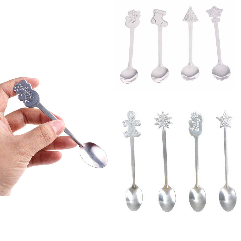 Christmas Spoon Stainless Steel Coffee Spoon Mini Tea Spoon Kids Dessert .l8