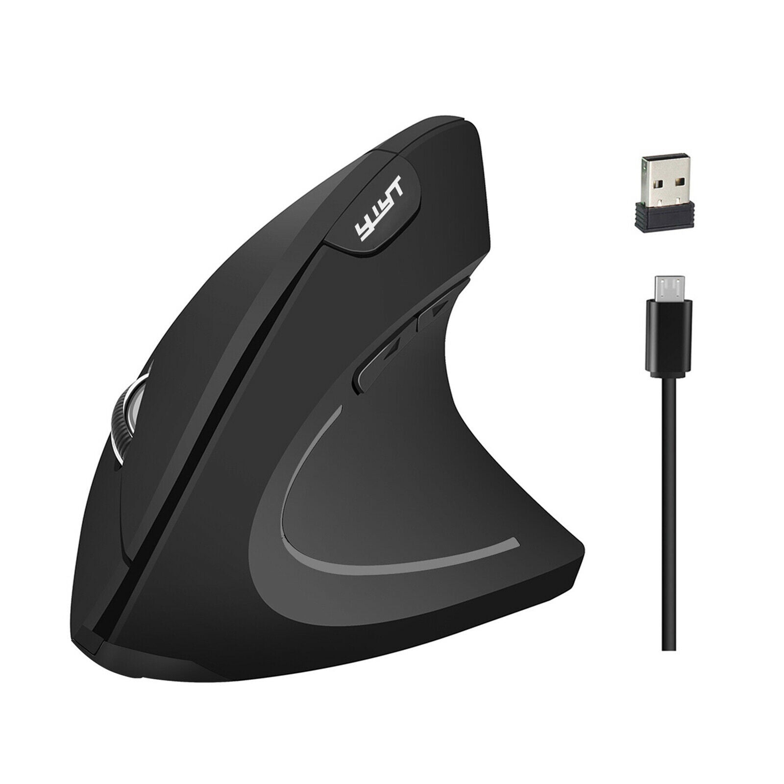 Wireless Vertical Mouse USB Mice Ergonomic Game Mouse for Office Home Black
