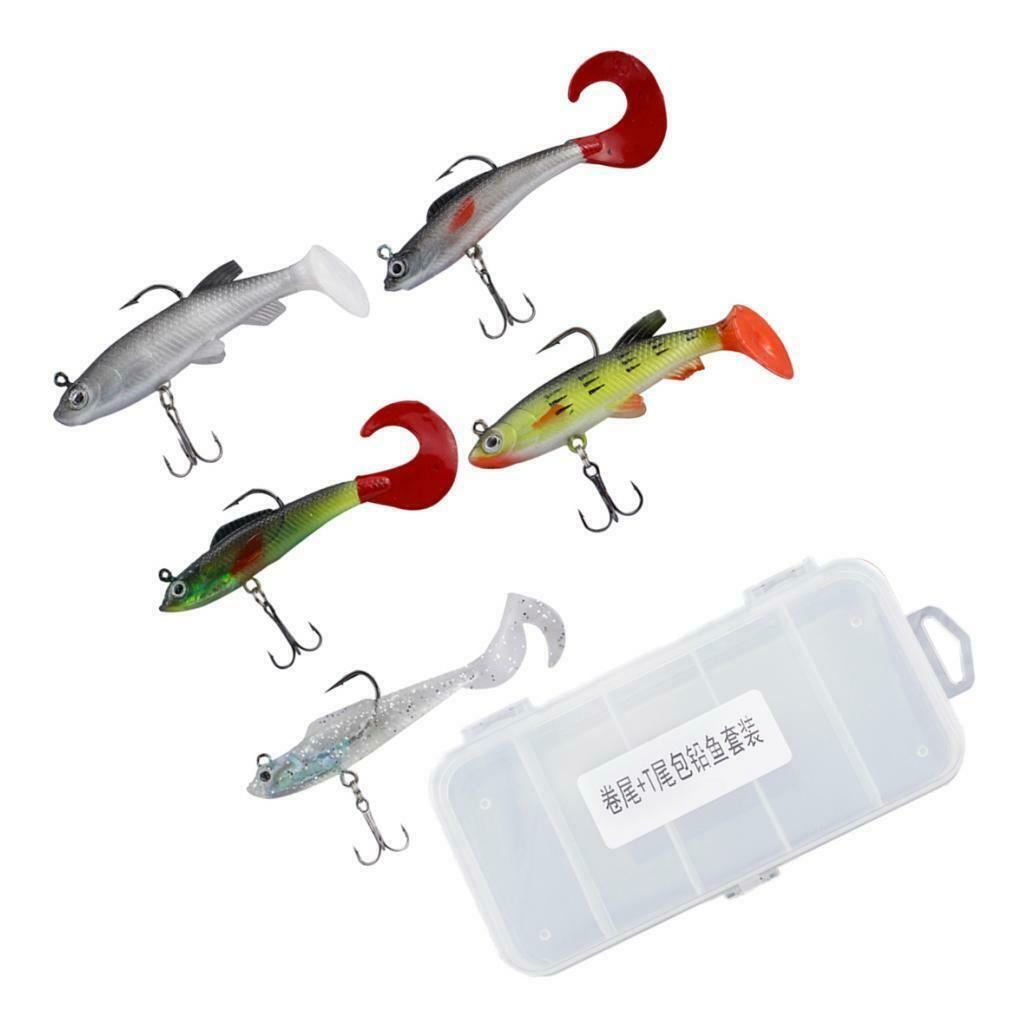 5 Pack Lifelike Fishing Lures Artificial Floating Baits Freshwater Saltwater
