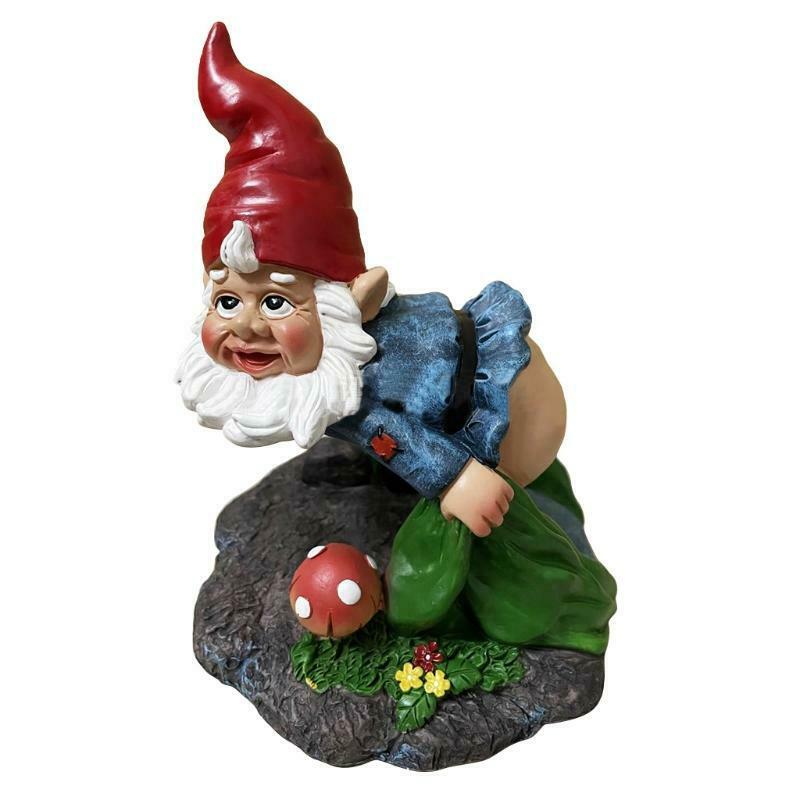 Bare Buttocks Garden Gnome Statue Hand-Painted Swedish Tomte Yard Decorations
