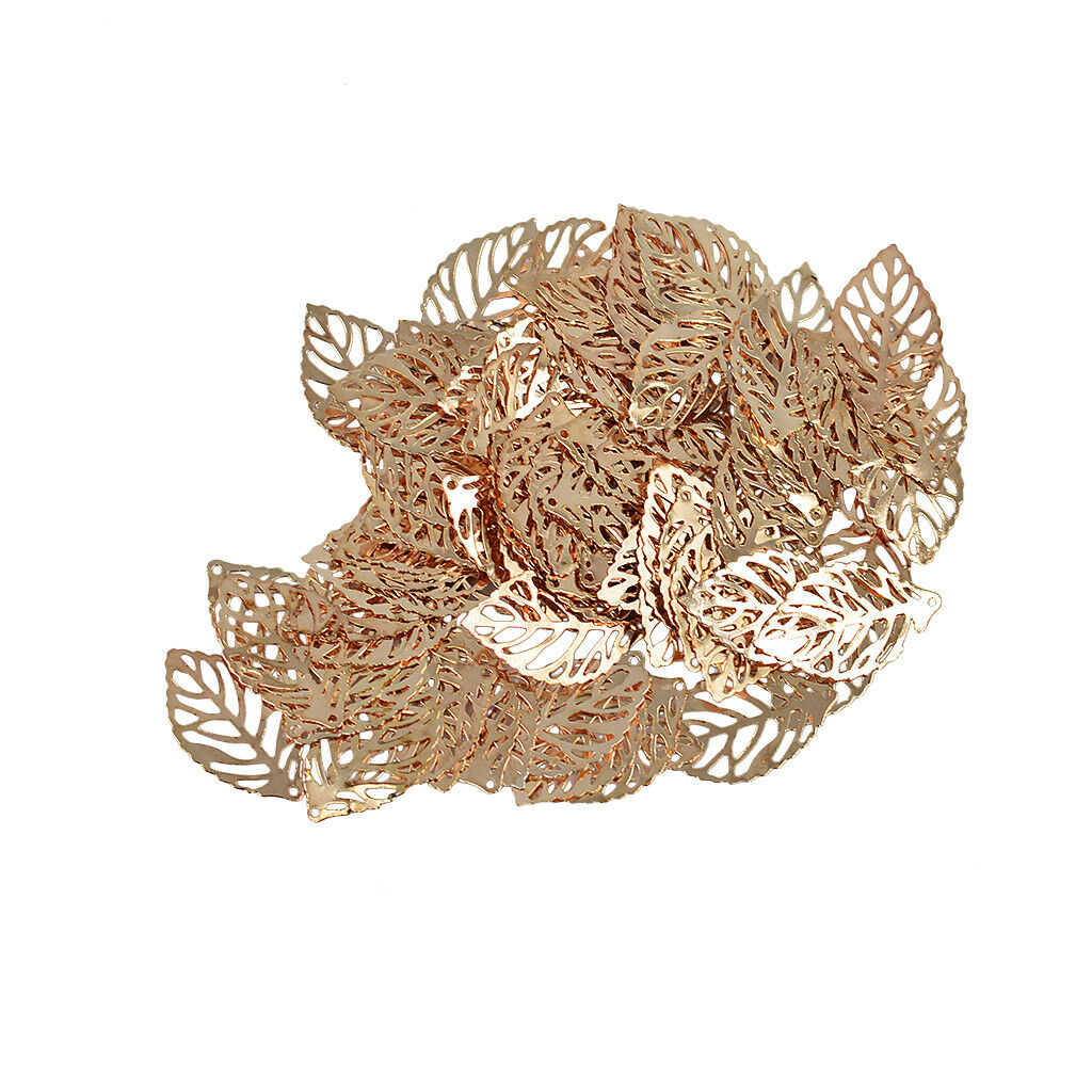 200pcs Metal Leaf Charms Pendants Jewellery Making Findings Handcrafted
