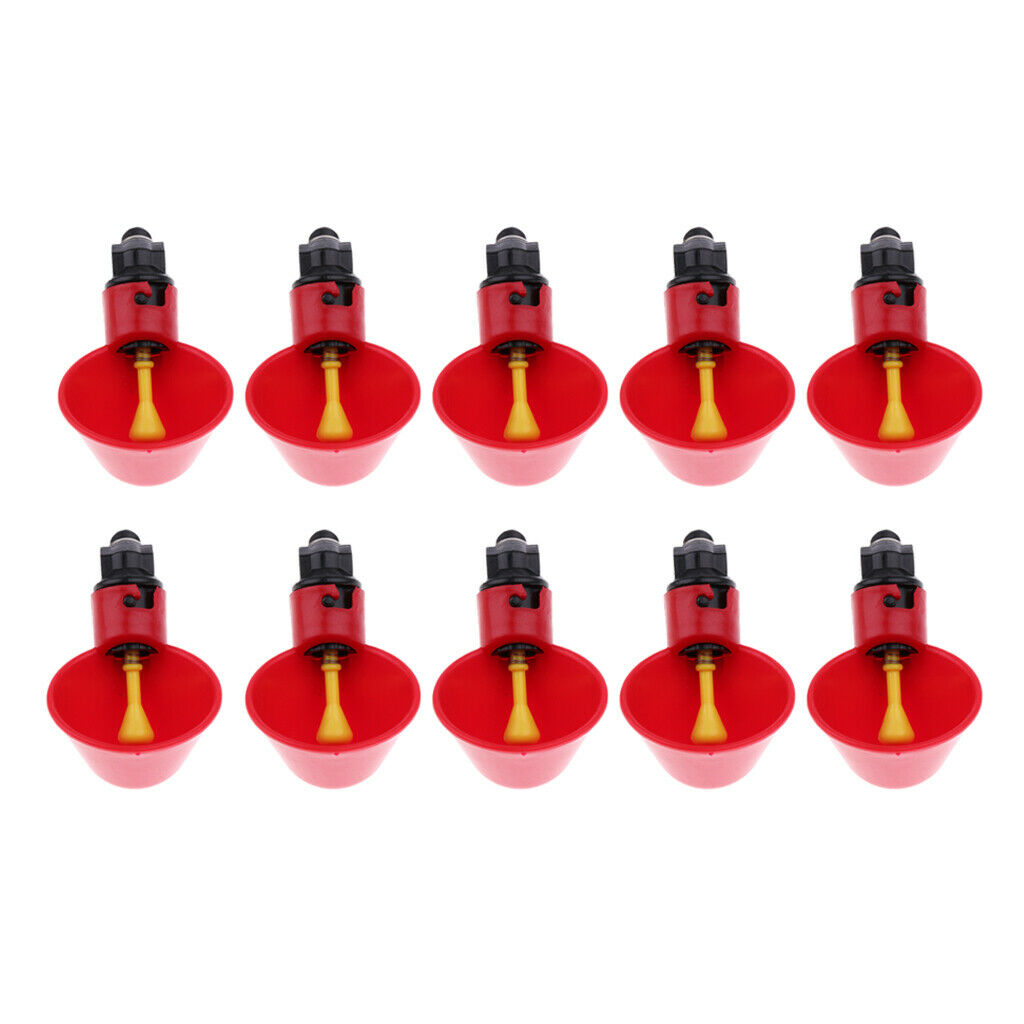 10x Plastic Poultry Quail Duck Drink Bowls Replace for Automatic Waterer