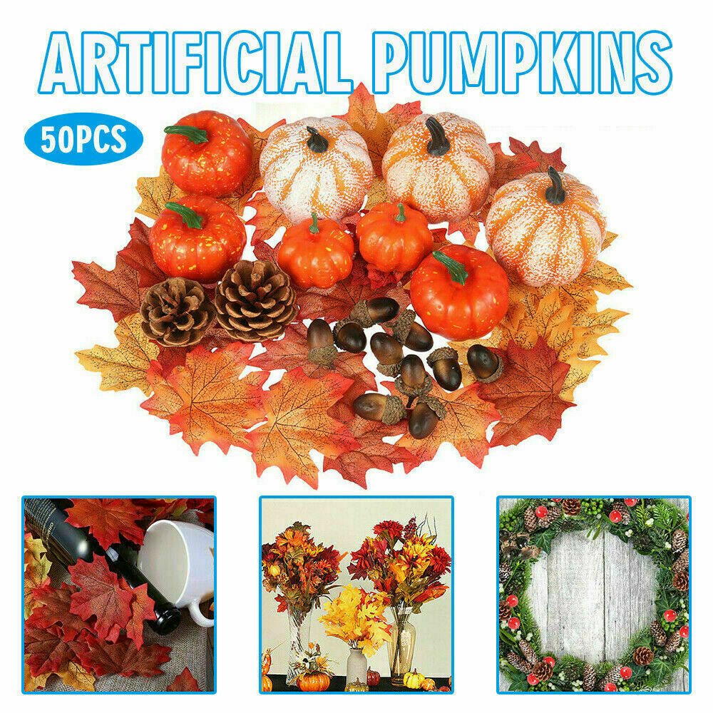 Artificial Pumpkin Harvest Autumn Fall Door Wall Wreath Banquet Halloween Decor