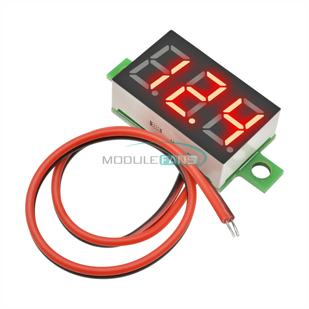 Red Mini LED Panel Voltage Meter 3-Digital Adjustment Voltmeter DC 4V - 30 V