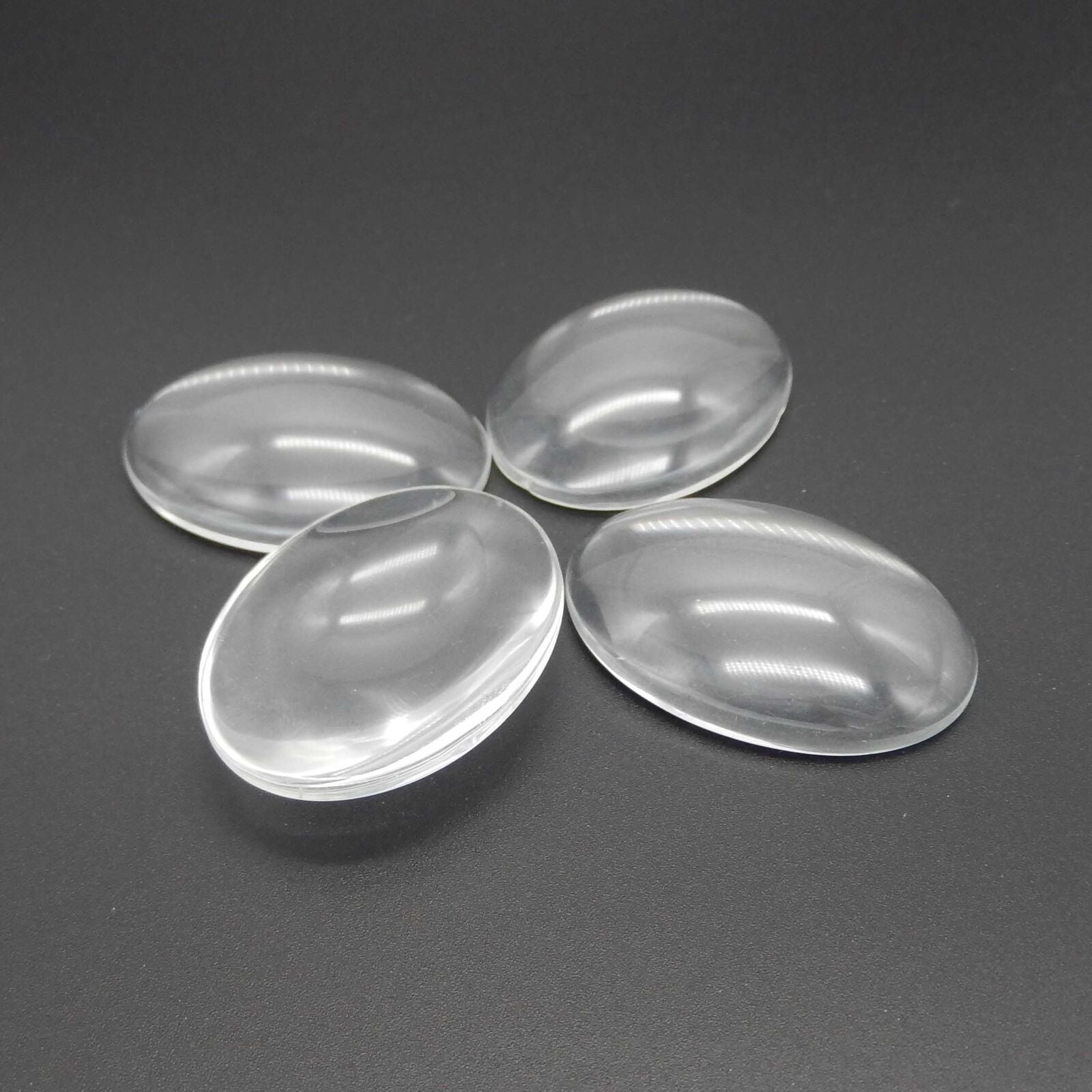 10 pcs Clear Glass Dome Cabochons Oval Cameo Flat Back Jewelry Crafts 40x30mm