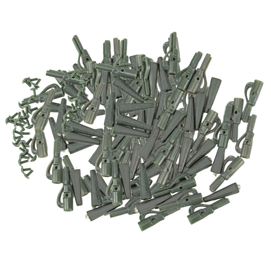 100 Packs Fishing Lead Clips Sinkers Weights for Carp Fishing Accessories