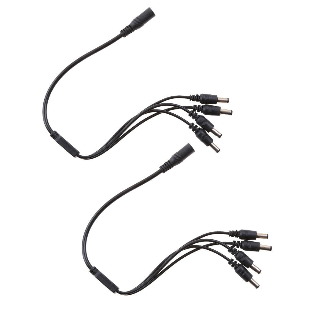 2Pieces DC 1 Female to 4 Male Power Splitter Cable for CCTV