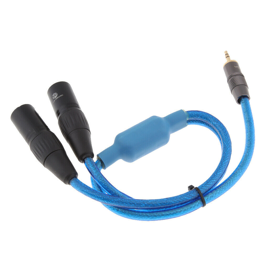 2PCS Single Mono Male 1/8 inch (3.5mm Jack) to Dual XLR Male Plug Audio Cable