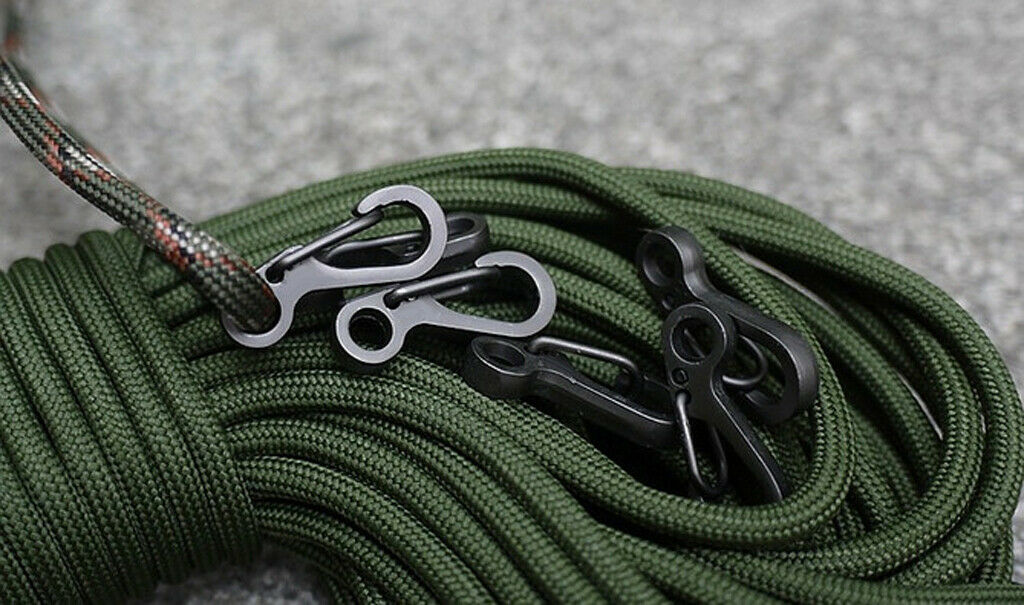 20x Outdoor Split Keychain Buckle Clasp Ring Clip Carabiner Spring Hook