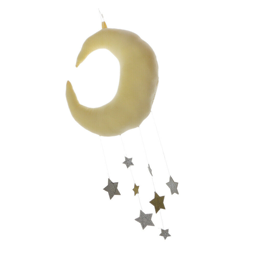 Moon And Stars Shape Decoration Baby Crib Pendant Decor Boy Girl Room - Yellow