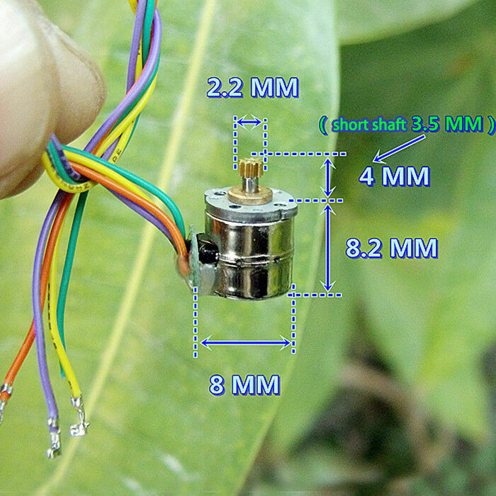 2021 10PCS DIY 2-Phase 4-Wire 8mm Stepper Motor Micro Stepping Motor Copper Gear