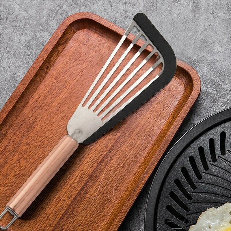 Ultra Flexible Stainless Steel Spatula With Silicone Top Soft Edge Slotted SpaC1