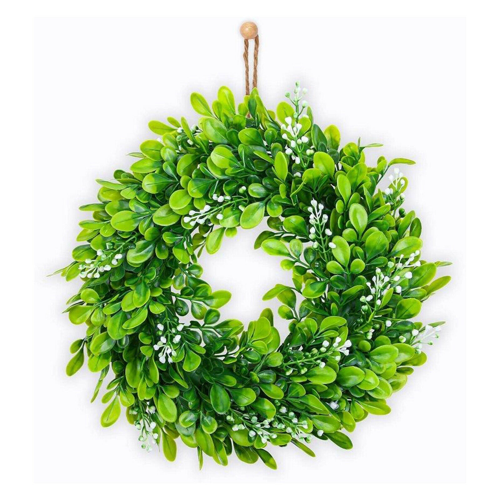 30cm Artificial Faux Boxwood Leaves Wreath Wall Garland Holiday Festival Decors