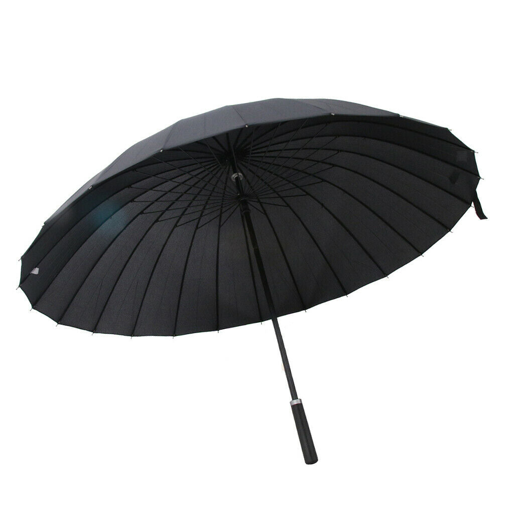 Strong Windproof Long Handle Business UV Protection Umbrella w/ 24 Steel Rib