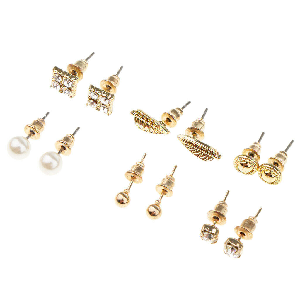 6 Pairs  Fashion Women Jewelry Multi Style Alloy Ear Earring Studs Ornaments