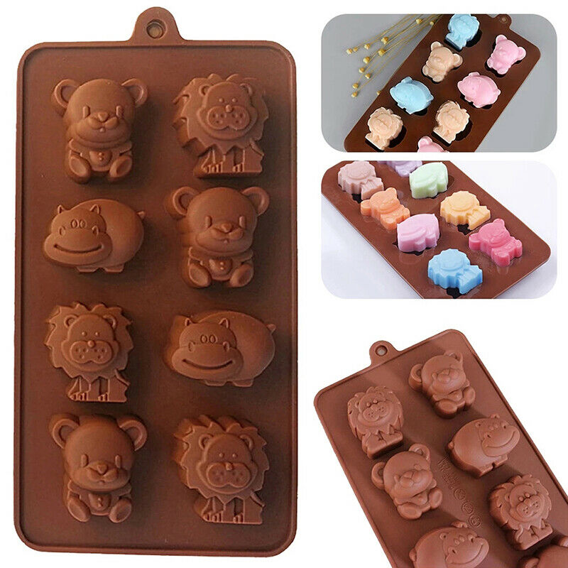Animal Silicone Mold Hippo Lion Bear Shape Chocolate Soap Cake DIY Kitchenware