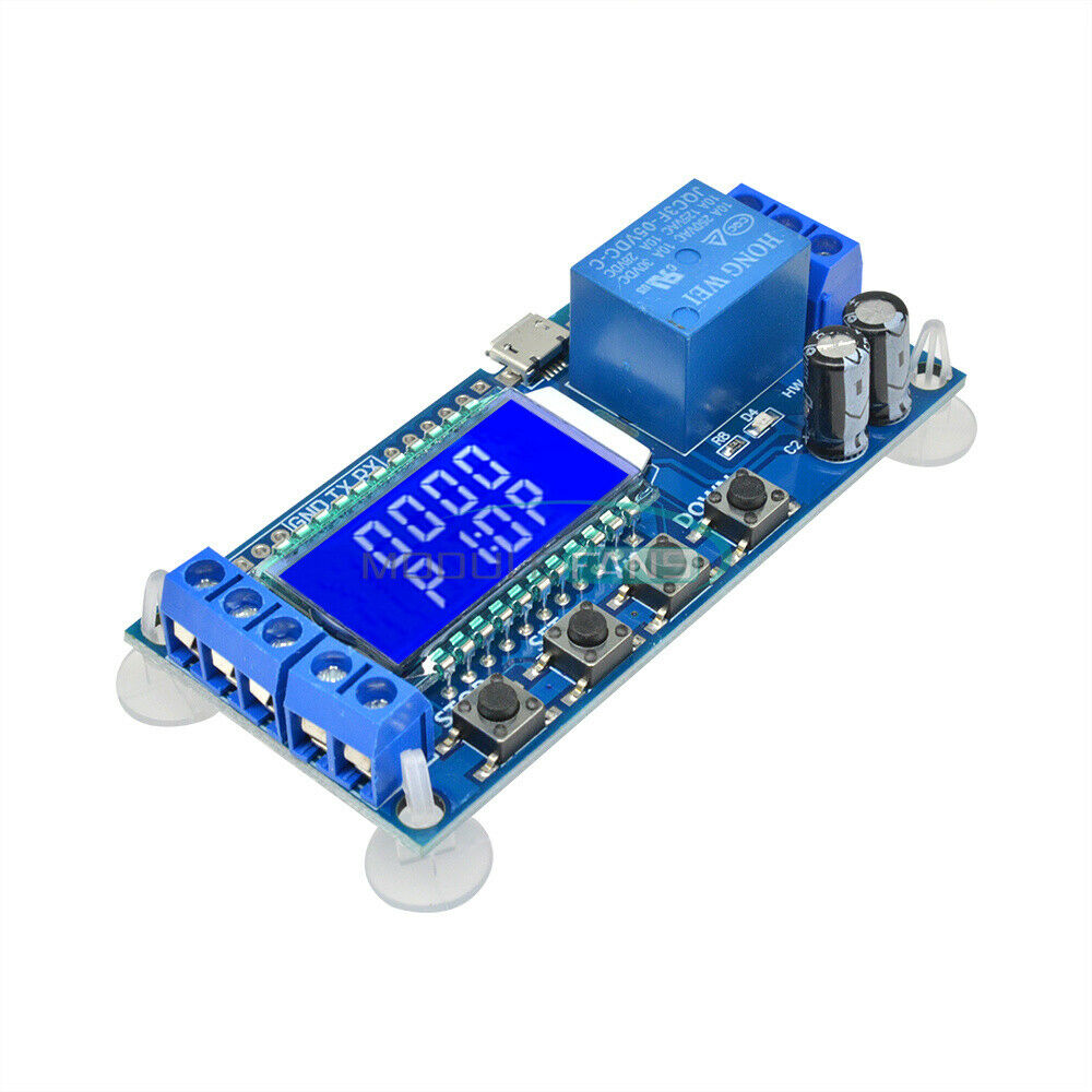 2PCS 6-30V Micro USB Relay Module Delay Trigger Cycle Timer Circuit LCD Switch